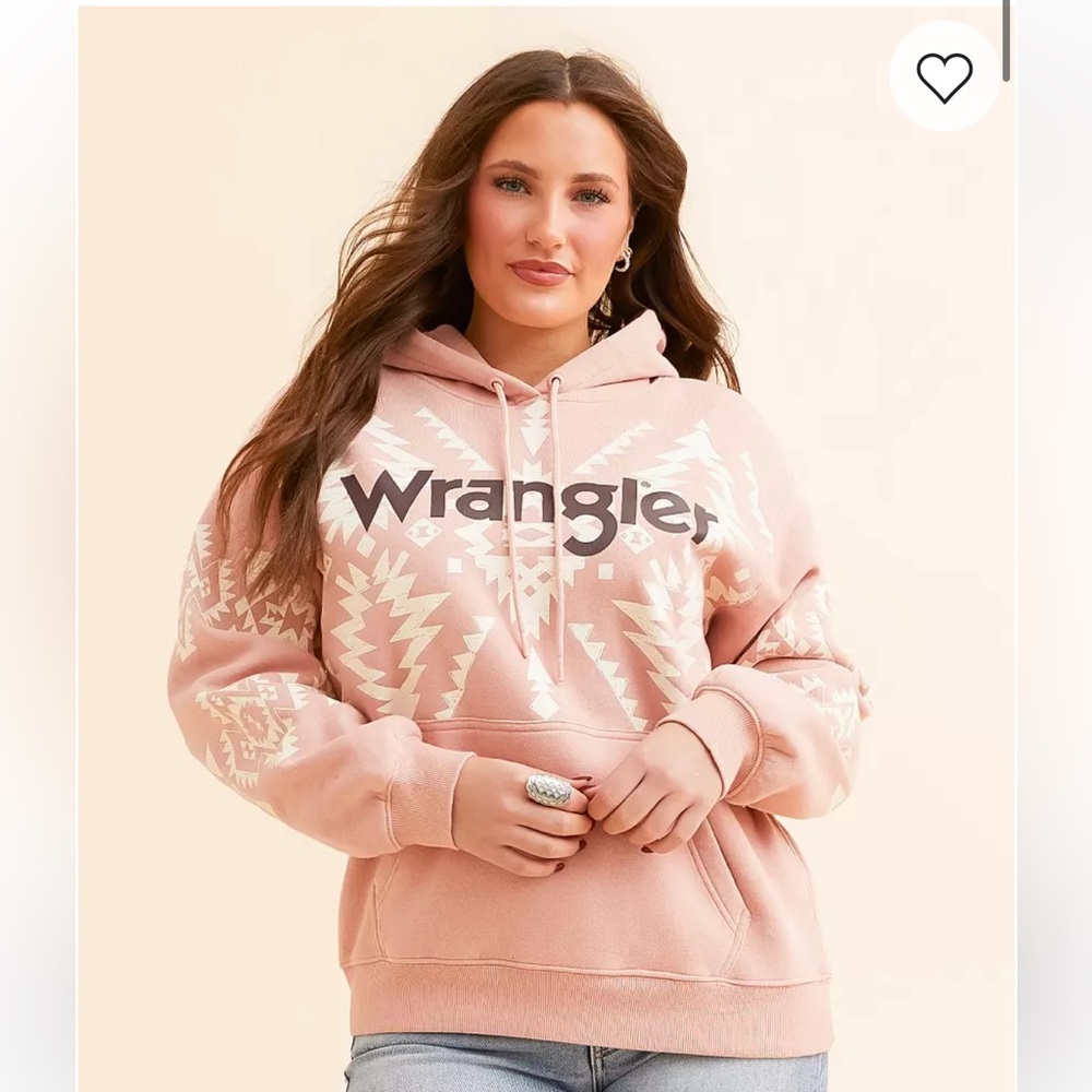 Wrangler Pink Hoodie with Graphic Design